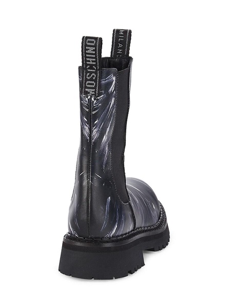 Abstract Textured Leather Boots