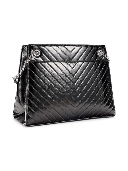 Charlotte Quilted Patent Leather Tote