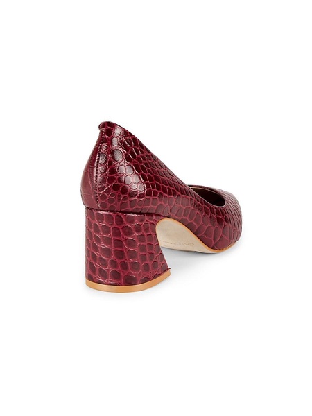 55MM Croc Embossed Leather Pumps