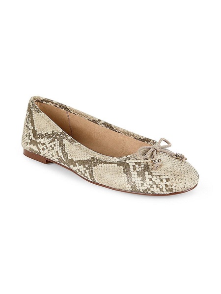 Flora Python-Embossed Ballet Flats