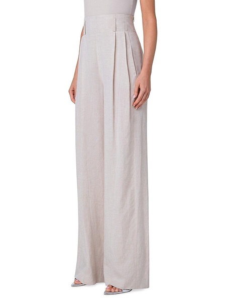 Florina Micro-Stripe Wide-Leg Pants