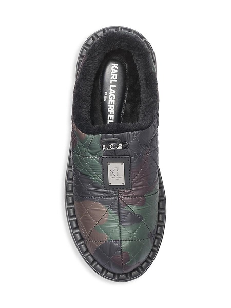 Faux Fur Camouflage Camping Slippers