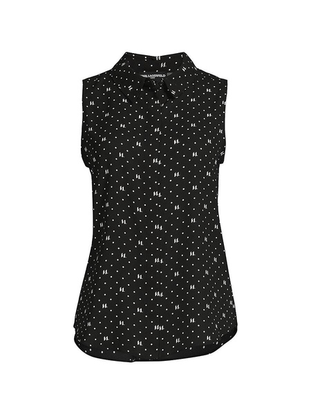 Logo Polka Dot Collared Shirt