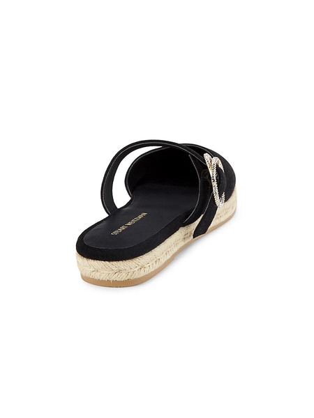 Crystal Buckle Suede Espadrilles