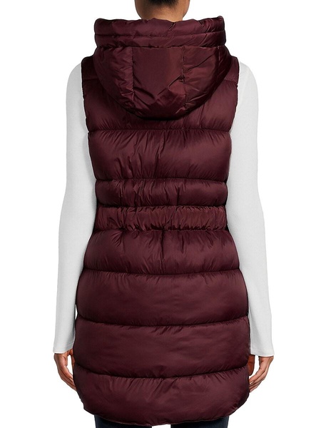 Quilted Longline Hooded Vest