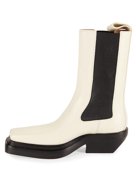 Colorblock Leather Block Calf Boots