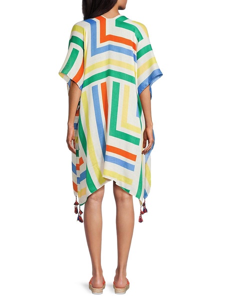 Summer Breeze Multi-Stripe Tassel Kimono