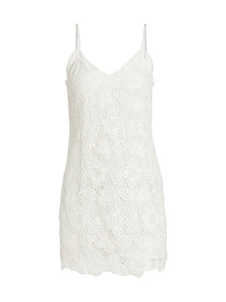 Aleah Crochet V Neck Mini Dress