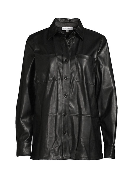 Faux Leather Shirt