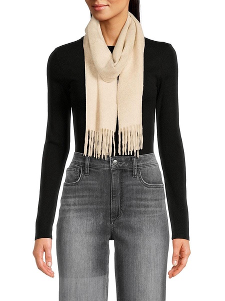 Fringe Trim Cashmere Scarf