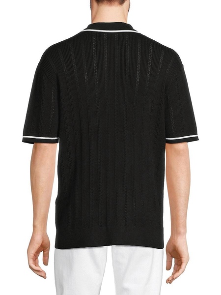 Tipped Silk Blend Knit Polo