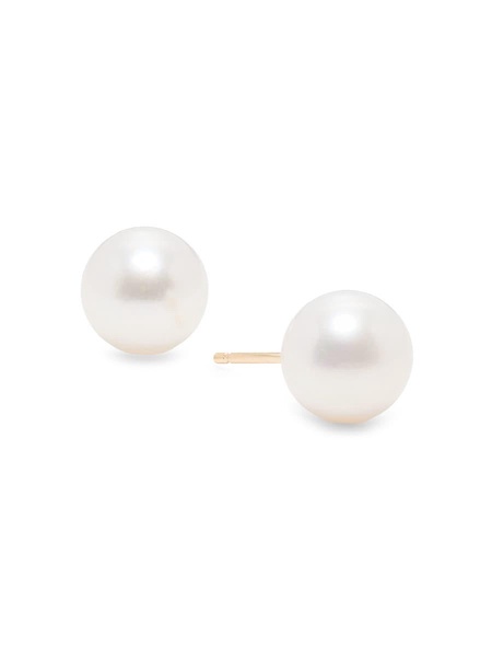 14K Yellow Gold & Freshwater Pearl Stud Earrings