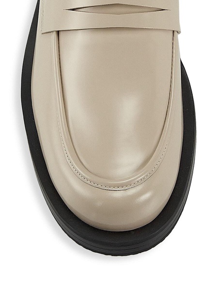 Palmer 40MM Brushed Leather Stacked Heel Loafers