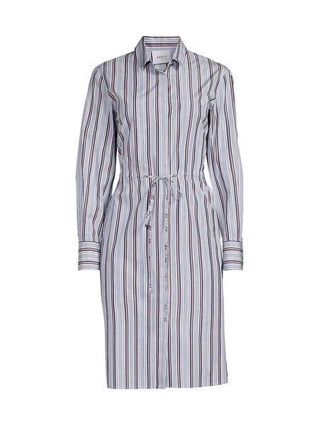 Striped Knee Length Shirt Sheath Dress