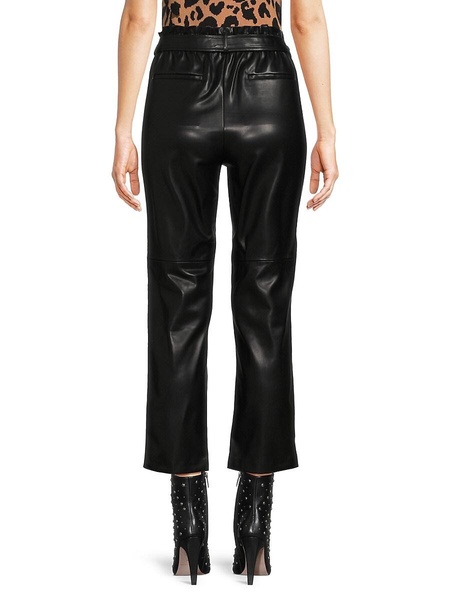 Paperbag Faux Leather Ankle Pants