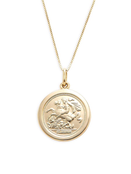 14K Yellow Gold St. George Pendant Necklace