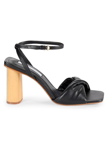 Leather Block Heel Sandals