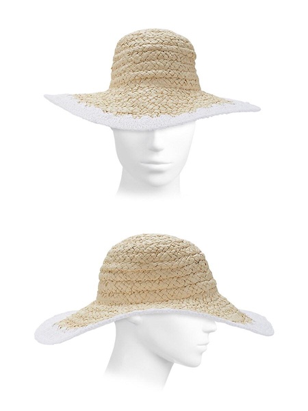 Nat Woven Contrast Trim Panama Hat