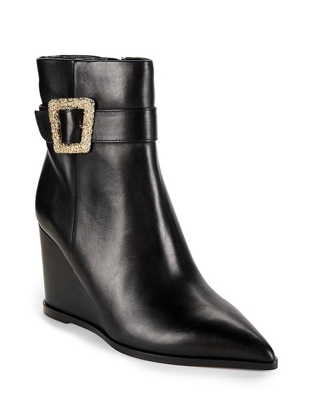 Weslie Leather Wedge Ankle Boots