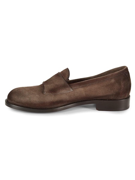 Suede Double Mock Strap Loafers