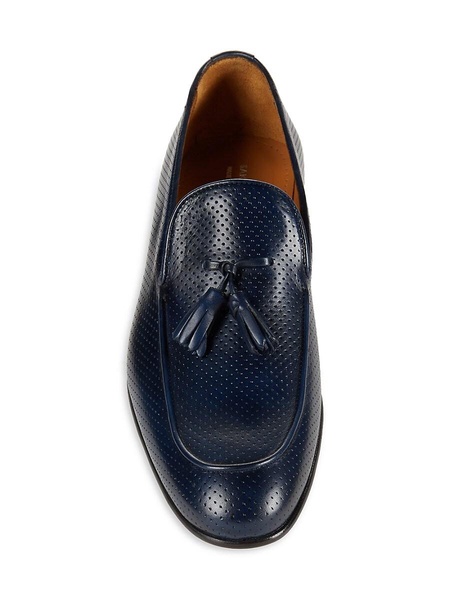 Tassel Perforated Leather Loafers