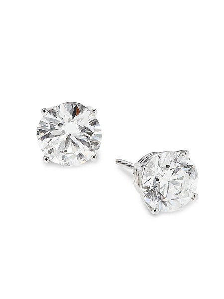 14K White Gold & 3 TCW Lab Grown Diamond Stud Earrings