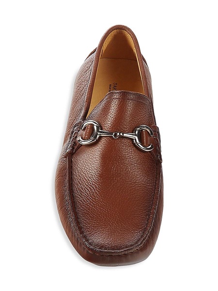 ​​Pebbled Leather Bit Driving Loafers