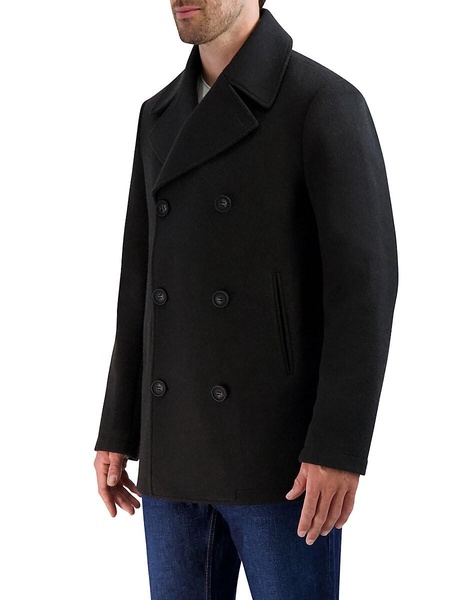 Double Breasted Wool Blend Peacoat