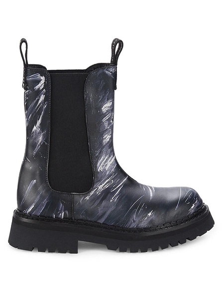 Abstract Textured Leather Boots