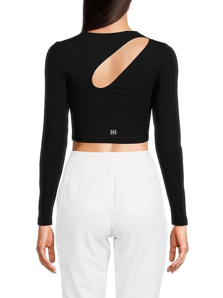 Cut Out Long Sleeve Crop Top