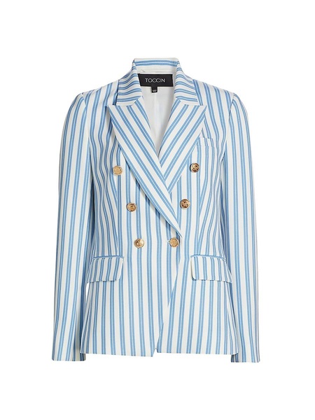 Kylie Striped Double Breasted Blazer