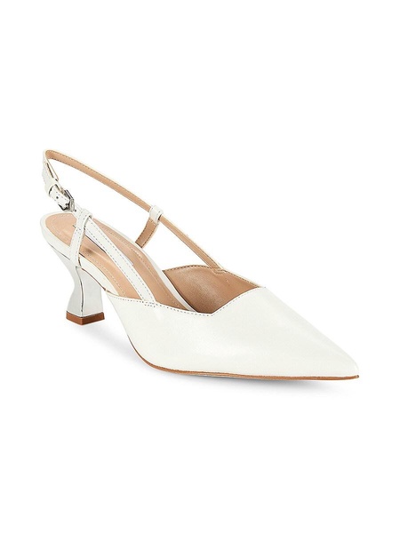 Point Toe Leather Slingback Pumps