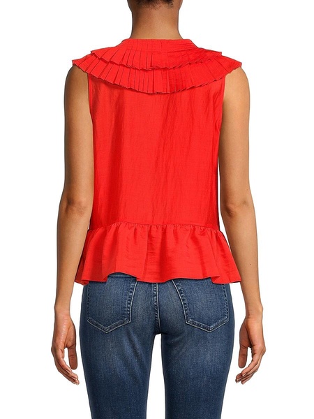 Pleated Ruffle Top