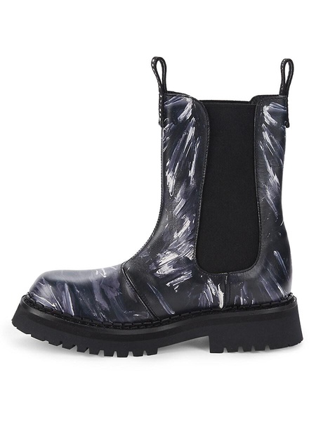 Abstract Textured Leather Boots