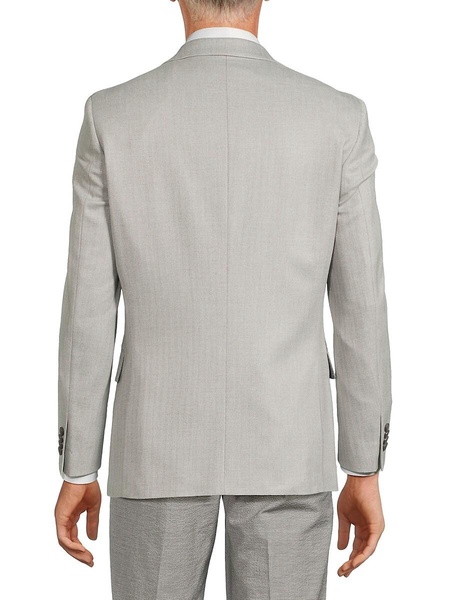 Herringbone Notch Lapel Blazer