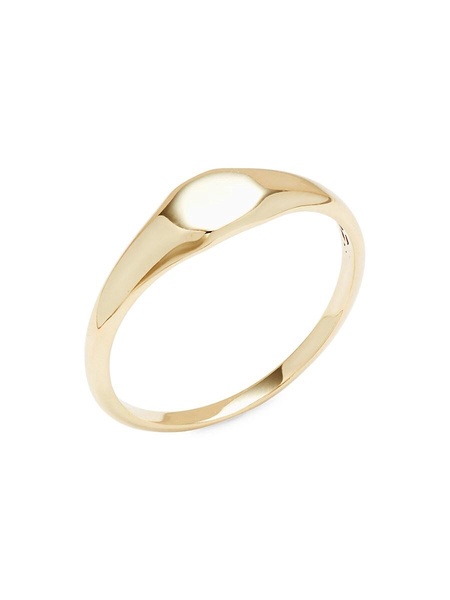 14K Yellow Gold Oval Signet Ring