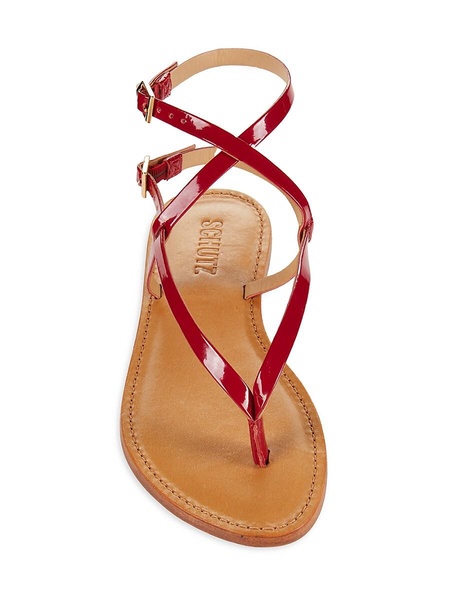 Elsie Leather Trim Flat Sandals