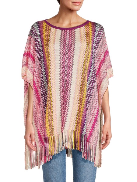 Chevron Fringed Poncho