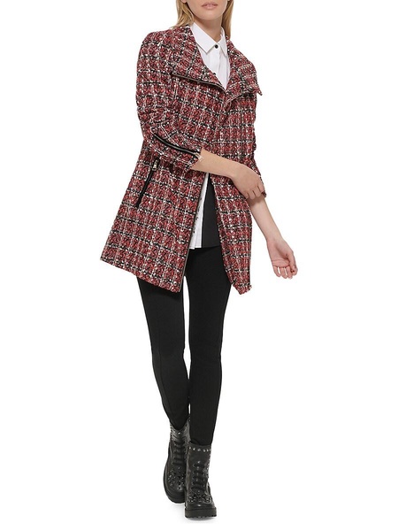 Novelty Tweed with Sequins Asymmetrical Coat