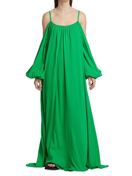 Paloma Exposed Shoulder & Puff Sleeve Maxi Dress