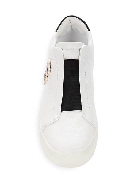 Ceci Logo Leather Slip On Sneakers