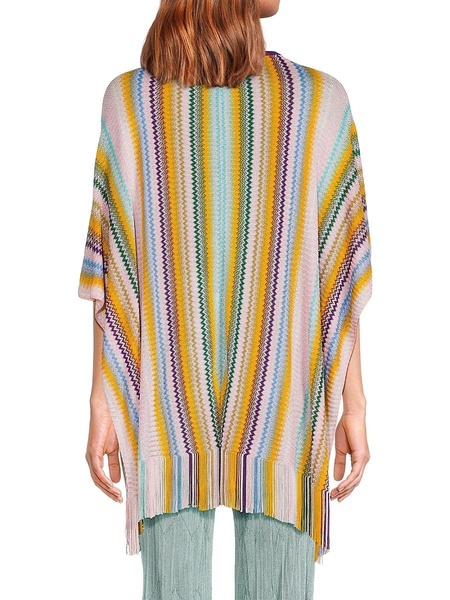 Pattern Fringe Poncho