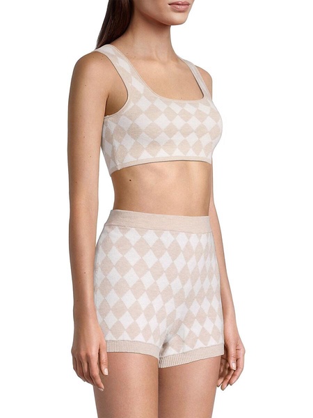 Posey Geometric Knit Bra Top