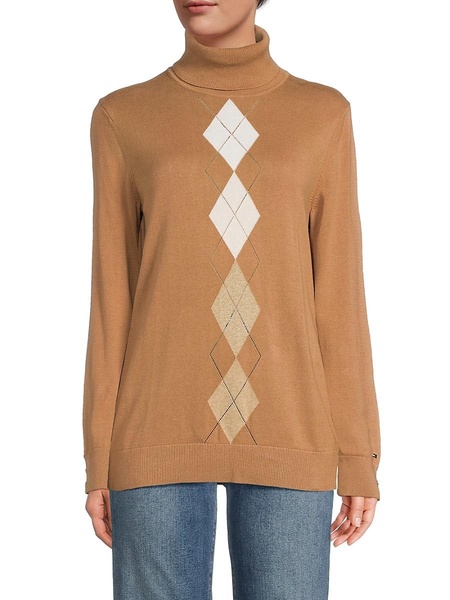 Argyle Turtleneck Sweater