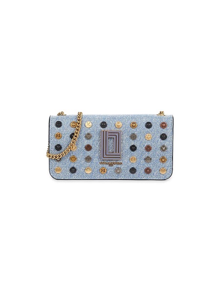 Studded Denim Wallet On Chain