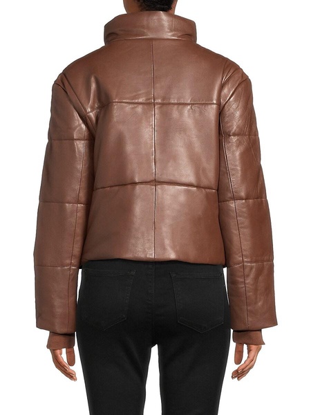 Lorenza Lamb Leather Puffer Jacket