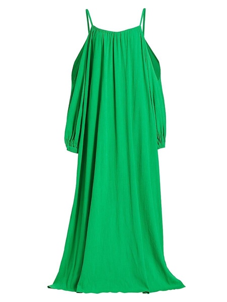 Paloma Exposed Shoulder & Puff Sleeve Maxi Dress