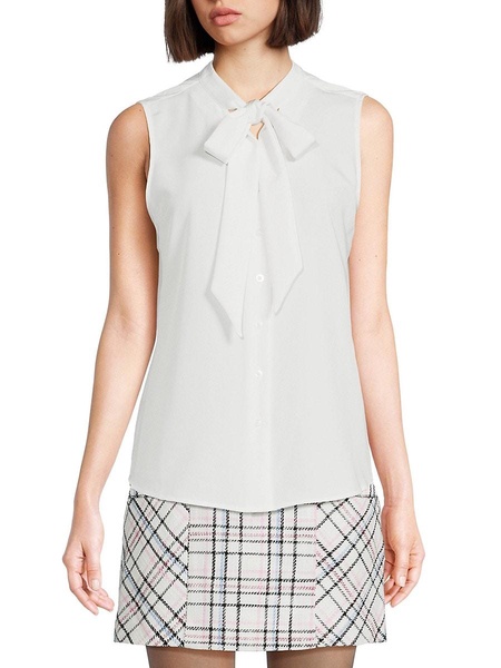 Sleeveless Tie Front Blouse