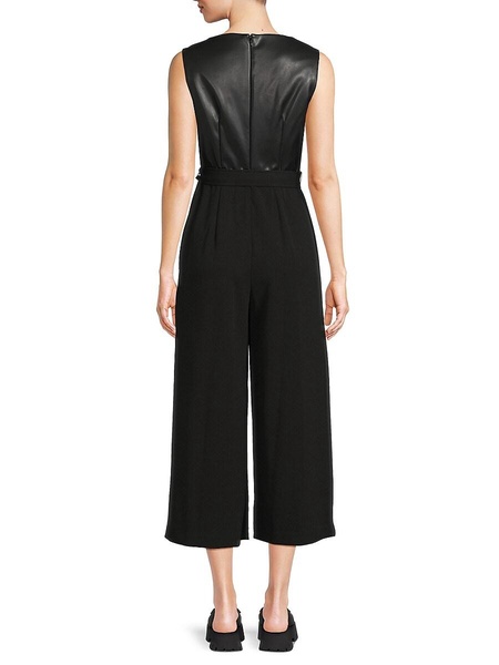 Mix Media Cropped Jumpsuit