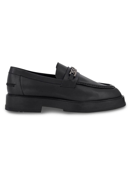 Chain Link Leather Loafers